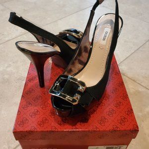 Guess Sling Back Peep Toe Heels